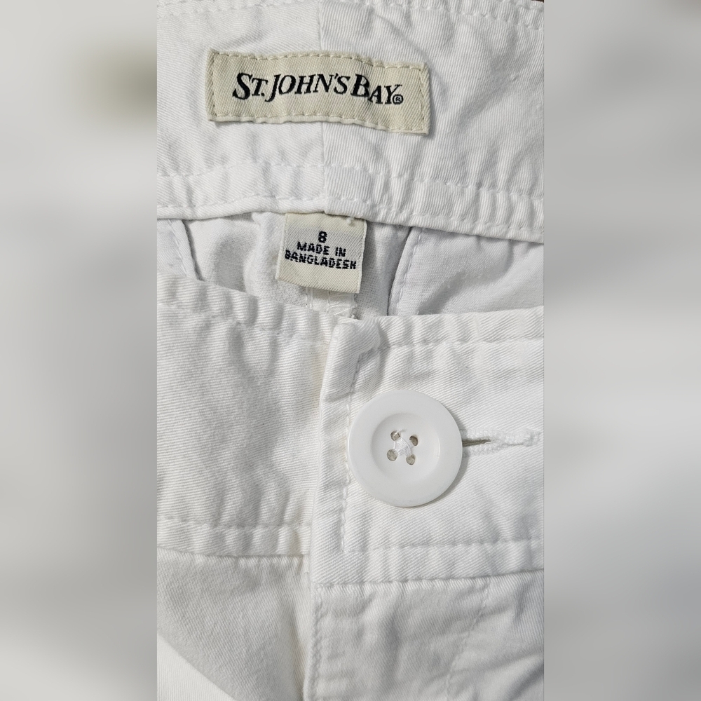 St. John's Bay White Wide Leg Minimalist Pants Size 8 - Picture 2 of 5
